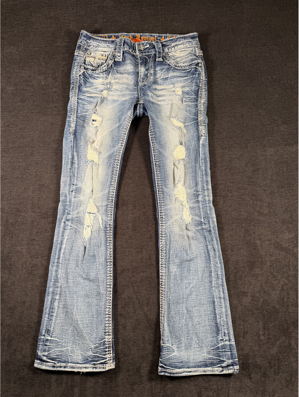 Rock Revival Yandel Bootcut Distressed Jeans Size 25